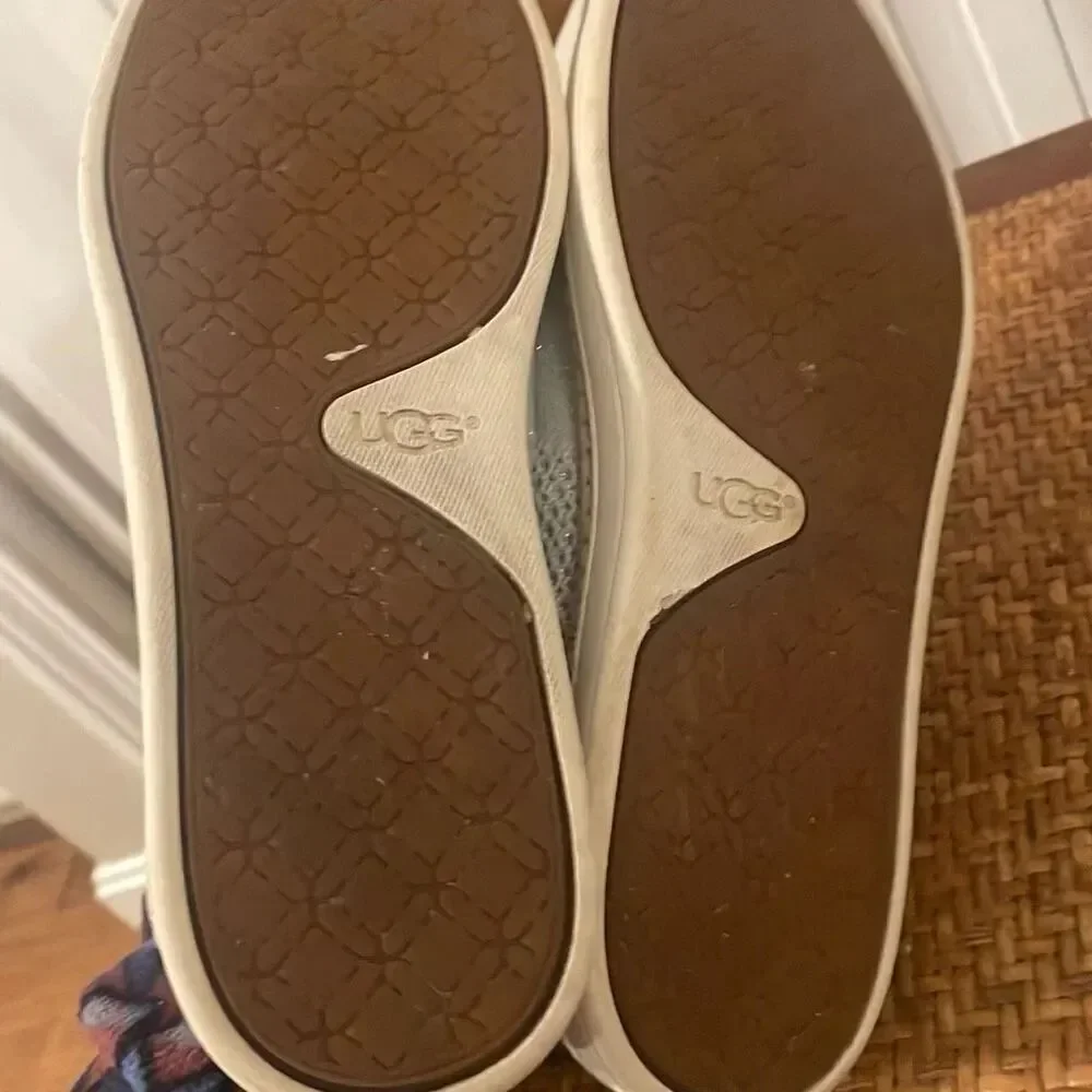 Ugg Sammy grey metallic loafer flats size 9.5